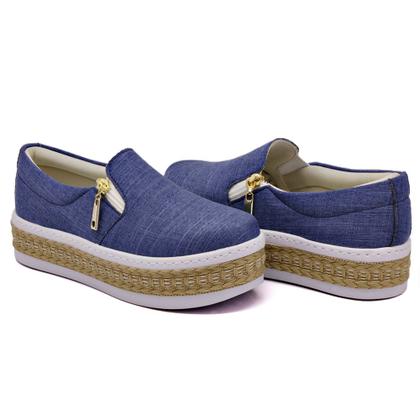 Imagem de Tênis Slip On Dk Shoes Ziper e Sola Borracha Robusta com Detalhe em Sisal