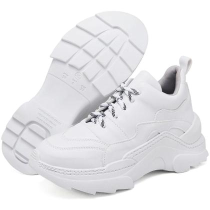 Imagem de Tênis Sneaker Chunky Casual Pires Shoes com Cadarço Recortes e Sola Robusta