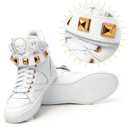 Imagem de Tenis Sneaker Feminino Botinha Treino Academia Cano Alto couro legitímo - Pettinari