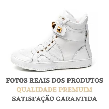 Imagem de Tenis Sneaker Feminino Botinha Treino Academia Cano Alto couro legitímo - Pettinari