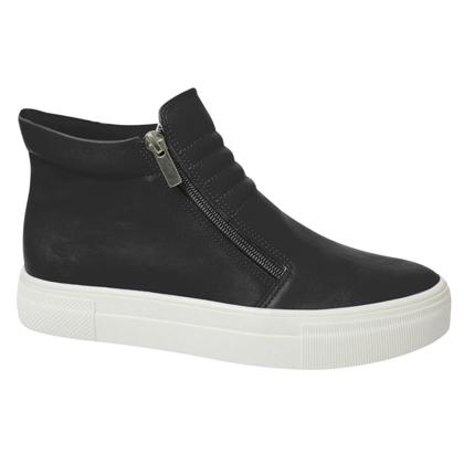 Imagem de Tênis Sneaker Feminino com Zíper e Cano Alto Marrom Caramelo