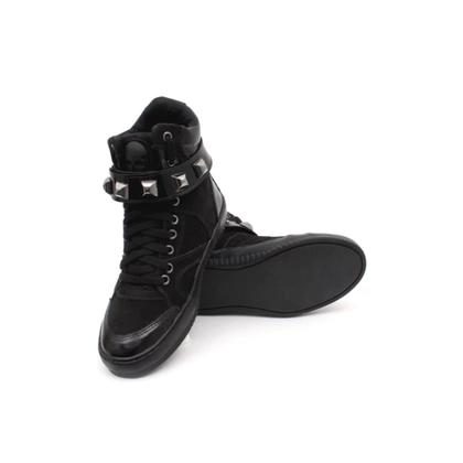 Imagem de Tênis Sneaker Feminino Piramide Cano Alto Fitness Academia Caveira Couro Legítimo 10100