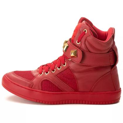 Imagem de Tênis Sneaker Feminino Piramide Cano Alto Fitness Academia Caveira Couro Legítimo 10100