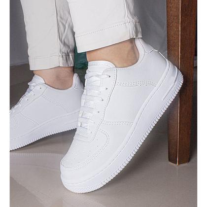 Imagem de Tênis Sneakers Casual Unissex Moda Blogueira Branco Social