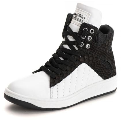 Imagem de Tênis Sneakers Fashion Fitness Hardcore Feminino Couro Legítimo Premium