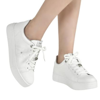 Imagem de Tênis Via Marte Casual Com Pingente Flatform 138-005 Branco