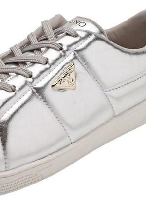 Imagem de Tenis Via Uno Fashion Prateado Casual Lançamento 