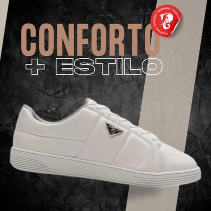 Imagem de Tenis Via Uno Fashion Prateado Casual Lançamento 