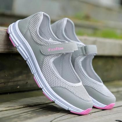 Imagem de Tênis Vulcanizados Femininos Brancos Em Malha Respirável, Moda Casual Para Caminhada E Trabalho