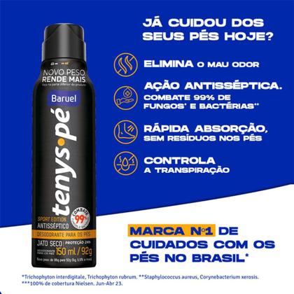Imagem de Tenys Pé Baruel Aerosol Jato Seco Sport 150ml 92g Escolha a Quantidade