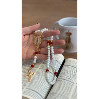 Imagem de Terço Cristal Luxo Nossa Senhora de Fátima - Fé e Proteção - Sagravia