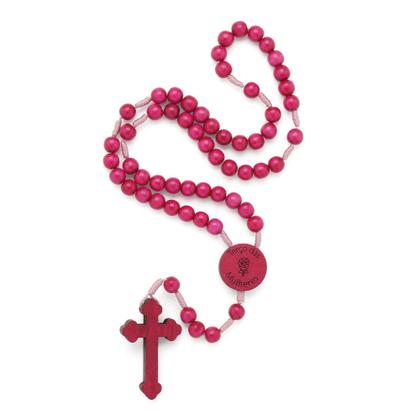 Imagem de Terço das Mulheres Madeira Rosa 8mm N Sra Fatima