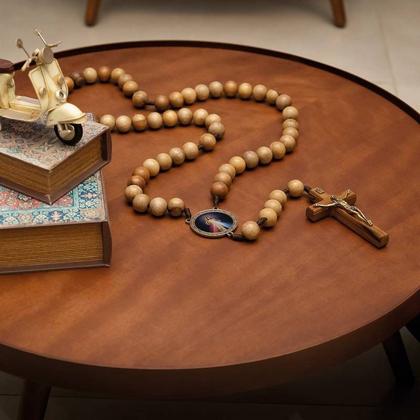 Imagem de Terço Grande De Parede Jesus Misericordioso No Cordão
