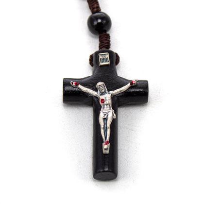 Imagem de Terço São Padre Pio de Pietrelcina Madeira 10mm Preto