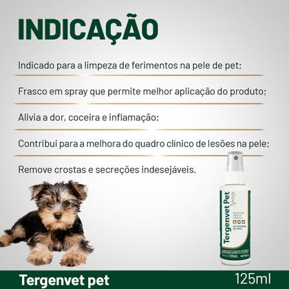 Imagem de Tergenvet Spray 125ml Limpeza Feridas Cães E Gatos - Vetnil