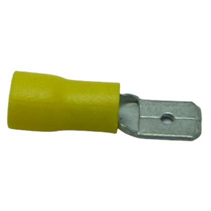 Imagem de Terminal Compressão Macho Chato 4 Mm A 6 Mm Simples C/ Capa Plastica Amarelo P/Terminal Femea