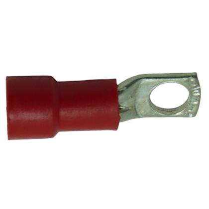 Imagem de Terminal Compressão Tipo Anel 10 Mm Simples C/ Capa Plastica Vermelho (Olhal)
