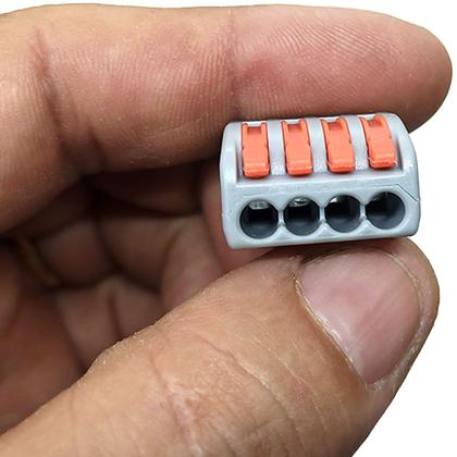 Imagem de Terminal de Emenda Borne Conector Engate Rápido de 4 Fios Kit 10 Peças