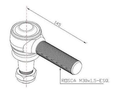 Imagem de Terminal direção barra longa mb axor/atego/actros esquerdo 30mm