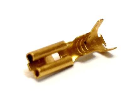 Imagem de Terminal encaixe mosquitinho femea 2,8 mm latão c/ trava - pacote c/ 100 unidades