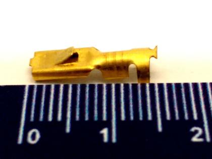 Imagem de Terminal encaixe mosquitinho femea 2,8 mm latão c/ trava - pacote c/ 100 unidades