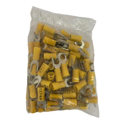 Imagem de Terminal Forquilha C/Isolante Amarelo M6 - 2,6 A 6Mm RF 6404 100 pçs