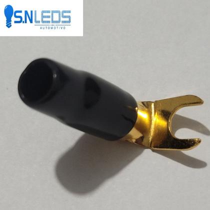 Imagem de Terminal Forquilha Latão  90º 8 AWG 4MM Preto Tech One
