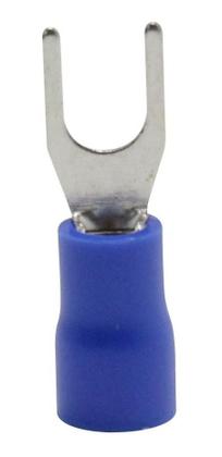 Imagem de Terminal Garfo Technoise Pré-Isolado Azul 1,5 a 2,5mm - Pacote Com 100 Peças
