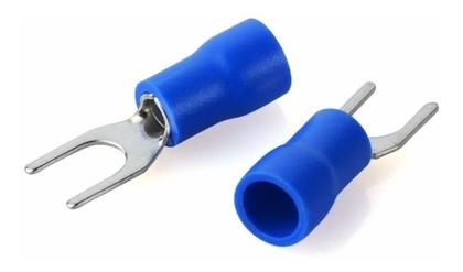 Imagem de Terminal Garfo Technoise Pré-Isolado Azul 1,5 a 2,5mm - Pacote Com 100 Peças