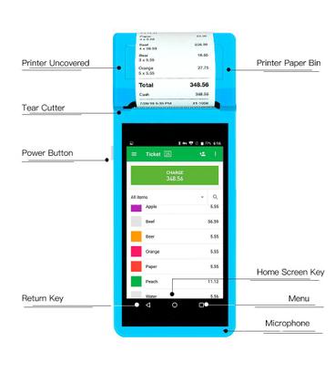 Imagem de Terminal Pda Pos Wifi 3g 4g Bluetooth Android Impressora Termica Camera Scanner Leitor Códigos Barra Qr code