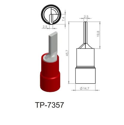 Imagem de Terminal Pino Agulha Macho 35mm 111a Vermelho TP7357