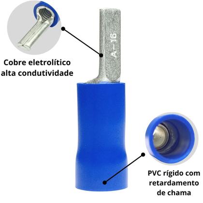 Imagem de Terminal pino isolado 16 mm² agulha 16mm pct 10 unidades