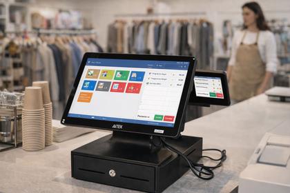 Imagem de Terminal POS AllInOne Dual Touchscreen 15.6 11.6 Intel J6412 8GB SSD 128GB Windows 11 Pro PDV Profissional