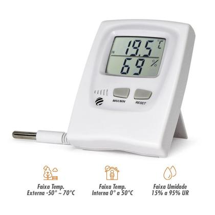 Imagem de Termo-higrometro digital com temperatura interna /externa incoterm.