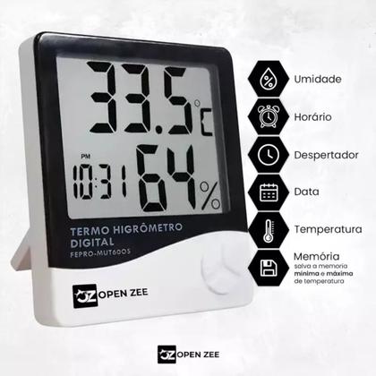 Imagem de Termo Higrômetro Digital Medição de Temperatura e Umidade