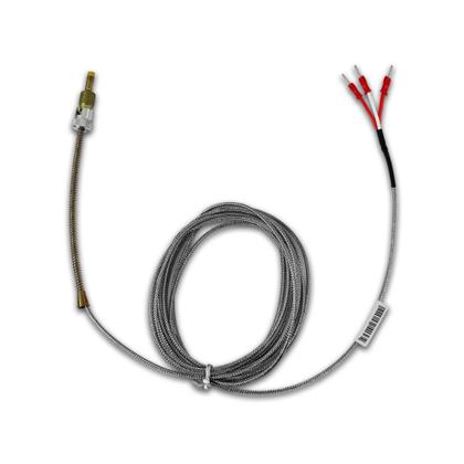 Imagem de Termoelemento Sensor Tipo PT100 (-99~400ºC) Cabo 2 Metros com 3 Fios e Ponta 6mm Cabeçote