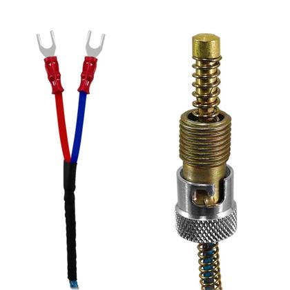 Imagem de Termoelemento Tipo J 0 à 300C Cabo 3 metros 2 Fios 6mm Cabeçote Sibratec