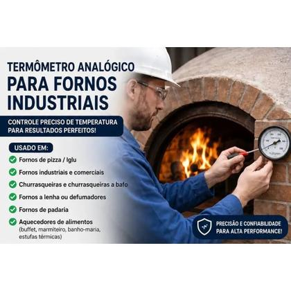 Imagem de Termômetro Analógico 0-350 Graus para Fornos