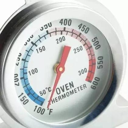 Imagem de Termômetro Analógico Forno 300 Com Base Inox Pizzaria Padar