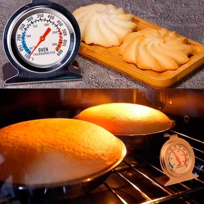 Imagem de Termômetro Analógico Forno 300 Inox Com Base