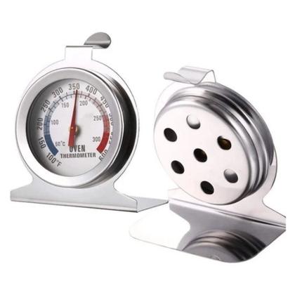 Imagem de Termômetro Analógico Forno Até 300 Graus Celsius Inox com Base