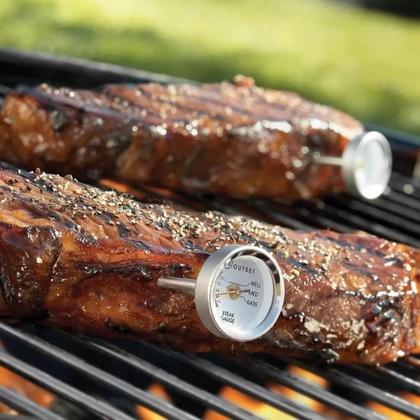 Imagem de Termômetro Culinário Inox Espeto Analógico Carne Churrasco Forno Aves Steak Cozinha Profissional Precisão