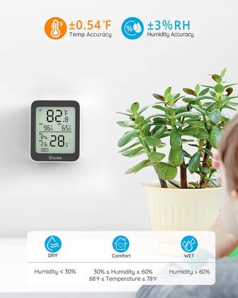Imagem de Termômetro de higrômetro Govee Bluetooth H5075 preto, pacote com 2