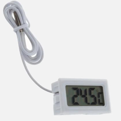 Imagem de Termômetro Digital Com Sonda Para Freezer, Geladeira, Chocadeira, Estufa, Incubadora Cabo 1 Metro C