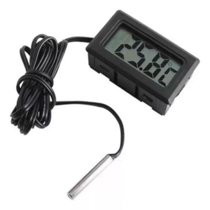 Imagem de Termometro digital lcd sensor temperatura sonda culinario geladeira freezer ambiente aquario chocadeira adega 1 metro mu