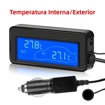 Imagem de Termômetro Digital Mini LCD 12V Para Carro, Sensor De Temperatura À Prova d'Água Para Uso Interno E