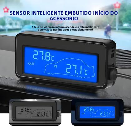 Imagem de Termômetro Digital Mini LCD 12V Para Carro, Sensor De Temperatura À Prova d'Água Para Uso Interno E