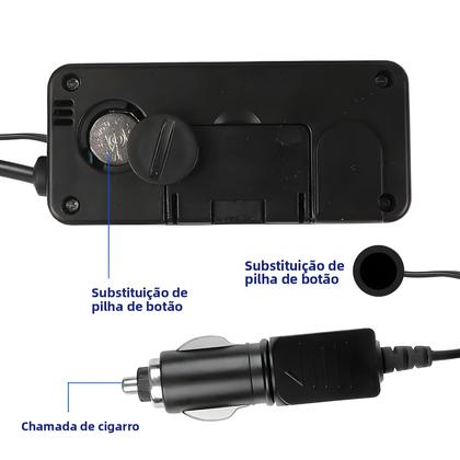 Imagem de Termômetro Digital Mini LCD 12V Para Carro, Sensor De Temperatura À Prova d'Água Para Uso Interno E
