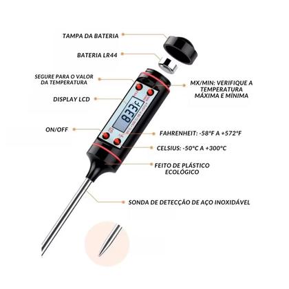 Imagem de Termômetro Digital para Temperar Carnes e Aves