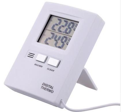 Imagem de Termômetro Digital Temperatura Máxima e Mínima Interno Externo Cabo 1 Metro com Certificado de Calibração